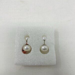 Shop LC Freshwater Pearl Sterling Silver Front Back Stud Earrings 5129